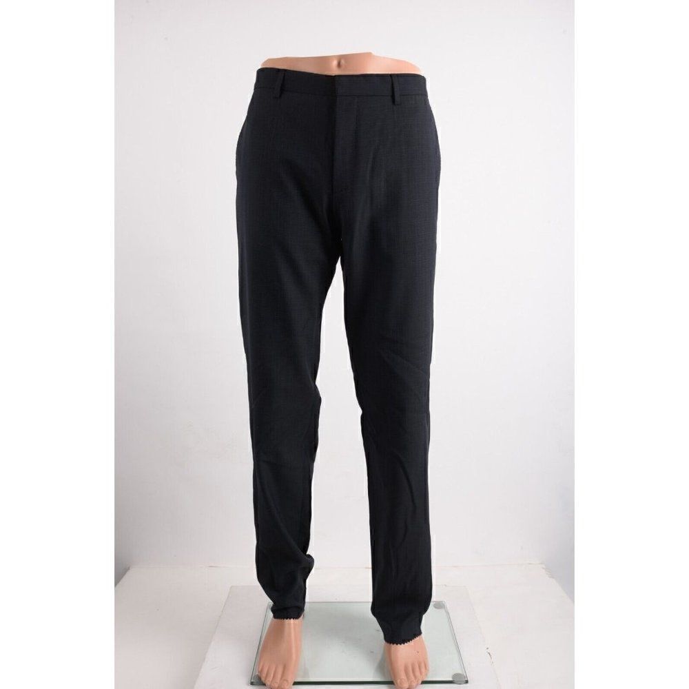 Hugo Boss Mens Wool Dress Pants Huge Peak Sz 42 Slim Fit Navy Blue NWOT